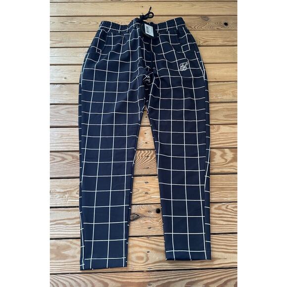NWT Siksilk Check Jogger Pants Size Large Men’s Black - Picture 1 of 9